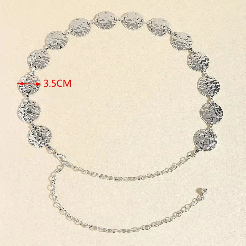 Women's Metal Chain Belt – Gold & Silver Waist Chain for Dresses
