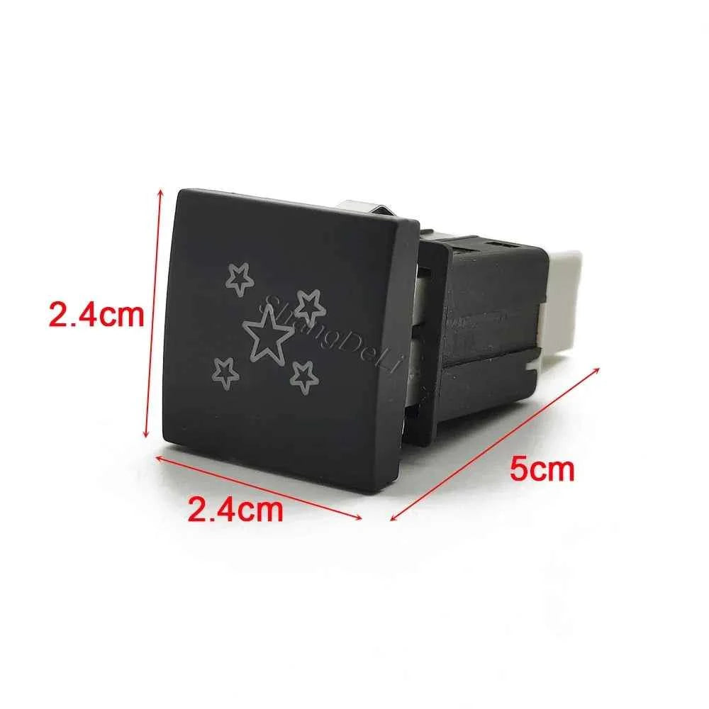 24mm*24mm 1Pc Car Red LED Light DRL Power On Off Music Modified Switch Button With Wire For VW Golf 6 MK6 Jetta 5 MK5 Scirocco