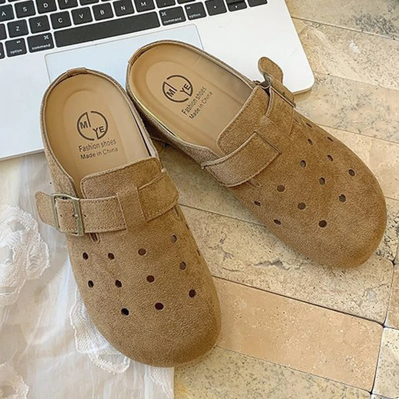 Shevalues 2025 Summer Women's Clogs Slippers With Adjustable Buckle Casual Outdoor Slides Soft Sole Comfortable Women's Sandals