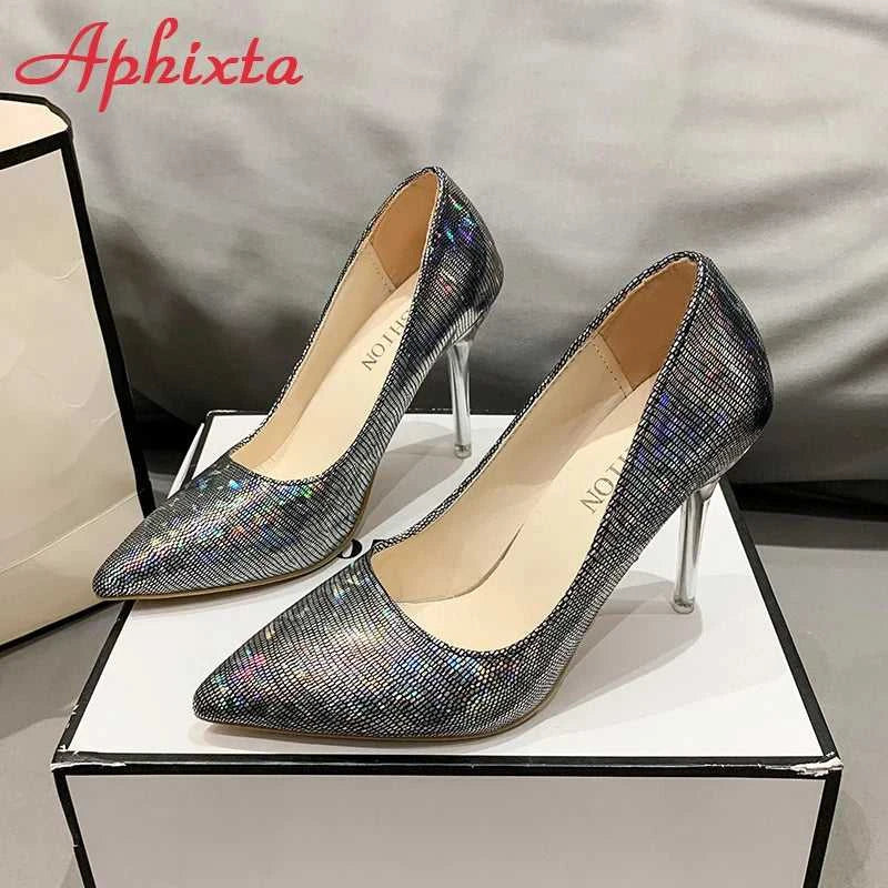 Aphixta 10cm High Tansparent Stiletto Heels Women Pumps Dazzle Colorful Official Party Shoes Big Size 33-50 The jack market .AU The jack market .AU Step Up Your Style: Trendy Shoes for Every Occasion! $ 82 14:173#Pink;200000124:200006266#50