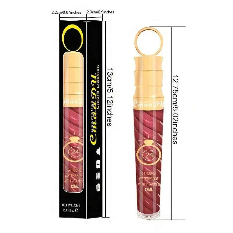 1 Pcs Matte Lip Gloss Waterproof Selection Spiral Glossy Lipstick Long-lasting Non-stick Cup Non-fading Exquisite Gift