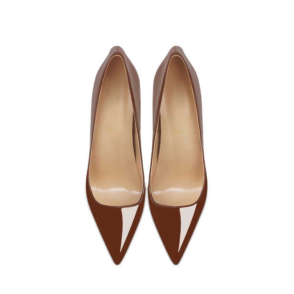 2026 New Arrival Designer Coffee 16cm High Heels SEXY Woman Unisex Man Pumps Pointed toe SHOW Stage SM Model Dress Shoes