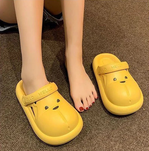 Shoes for Women 2025 Kawaii Cute Woman Slippers Round Toe Animal Cartoon Sandals Anime Slides Home Men Summer Mules House Indoor