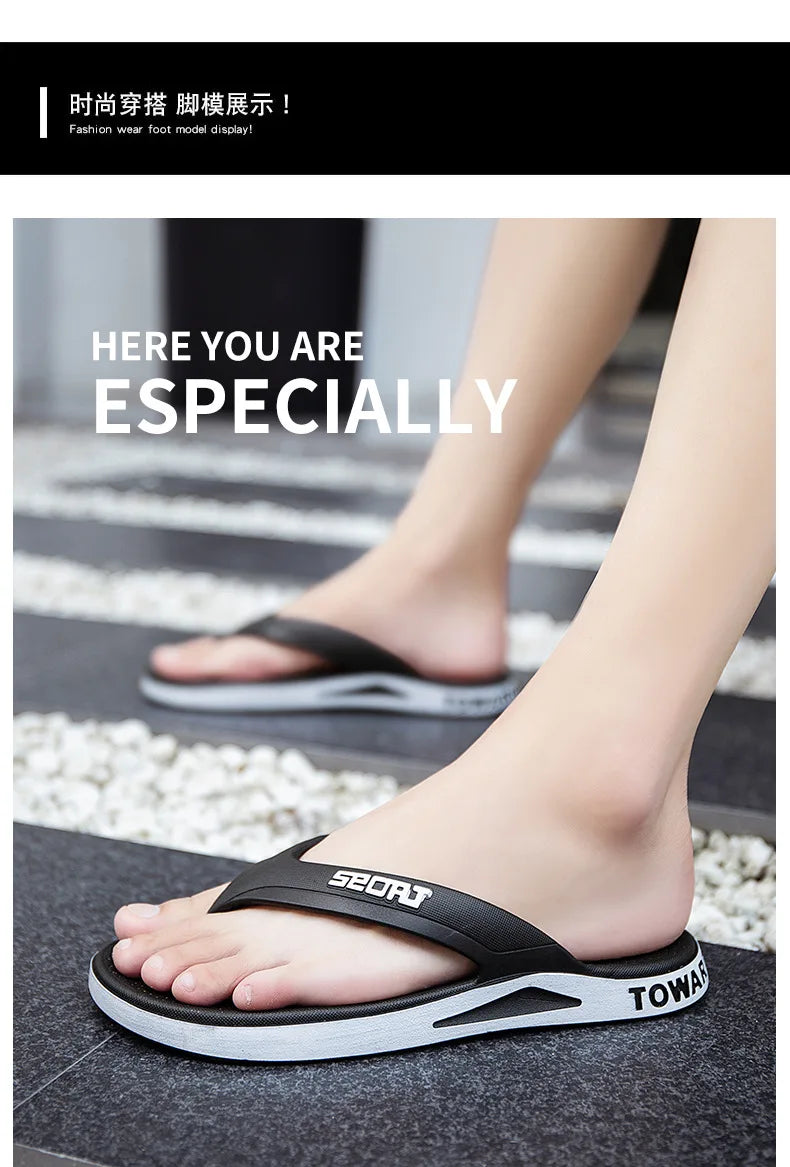 Wholesale Men's Flip Flops Non-Slip Beach Slippers - Outdoor Sandals Breathable Fashion Summer for Men