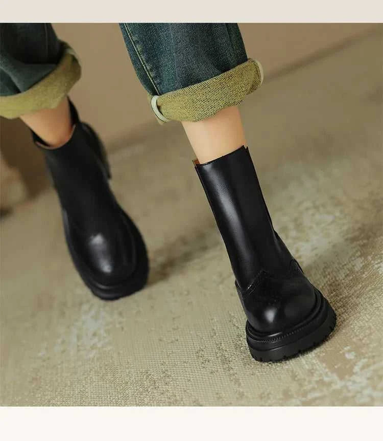NEW Autumn Boots Women Split Leather Shoes for Women Round Toe Chunky Heel Women Boots Winter Black Chelsea Boots сапоги женские The jack market .AU The jack market .AU Step Up Your Style: Trendy Shoes for Every Occasion! $ 131 14:365458#Brown;200000124:100010481