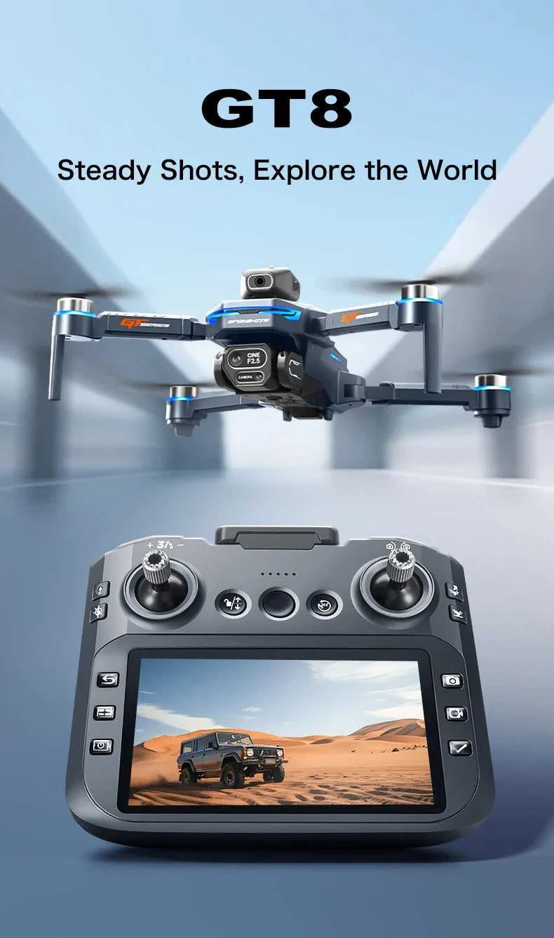New GT8 Drone 8K Professional HD Dual Cameras Screen Remote 5G WIFI Brushless Motor Obstacle Avoidance Foldable Quadcopter Toys The jack market .AU The jack market .AU Drones $ 115 14:29#GT8 4K