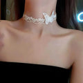 Black lace necklace with collarbone chain, exuding a super fairy temperament. Three dimensional butterfly choker necklace, handm The jack market .AU The jack market .AU Jewellery & Chains $ 54 200001034:361180