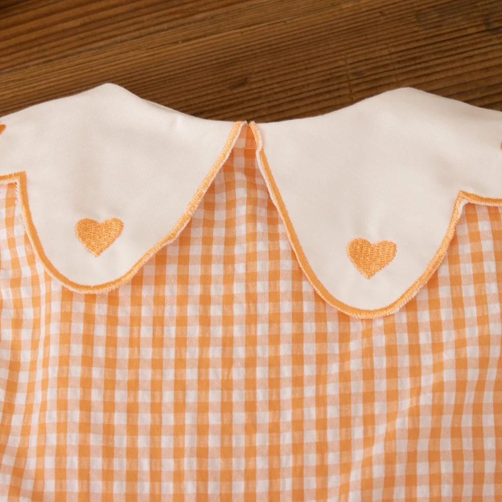 (0-3 Year Old Checkered Baby Girl Dress) Summer New Sweet White Petal Collar Children'S Sleeveless Clothes Free Package