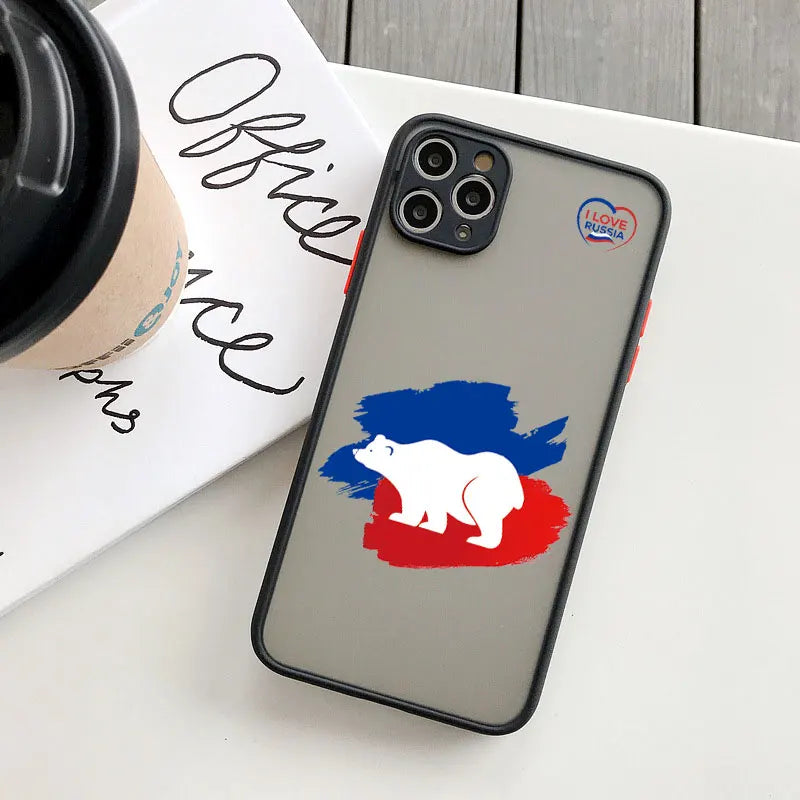 Fashion Russian Flags Emblem Phone Case for IPhone 16 15 12 11 13 14 Pro Max Mini X XR XS 7 8 Plus Russia Elements Cover Funda