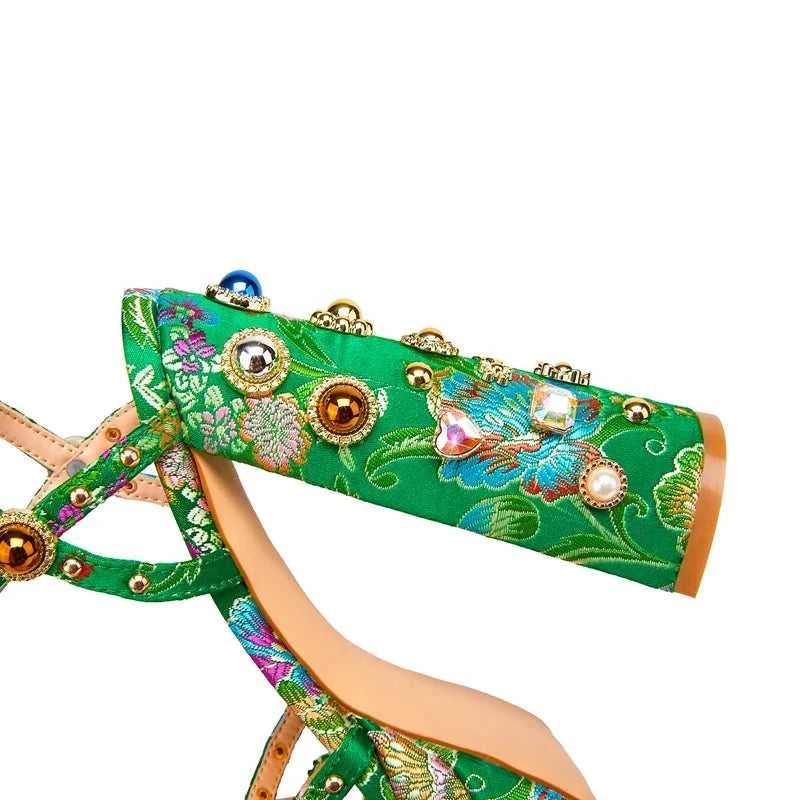 Women's New Summer Sandals Waterproof Platform Thick Bottom Water Diamond Pearl Rivet Flower Satin Open Toe High Heel Large The jack market .AU The jack market .AU Step Up Your Style: Trendy Shoes for Every Occasion! $ 138 14:201496390;200000124:200048359