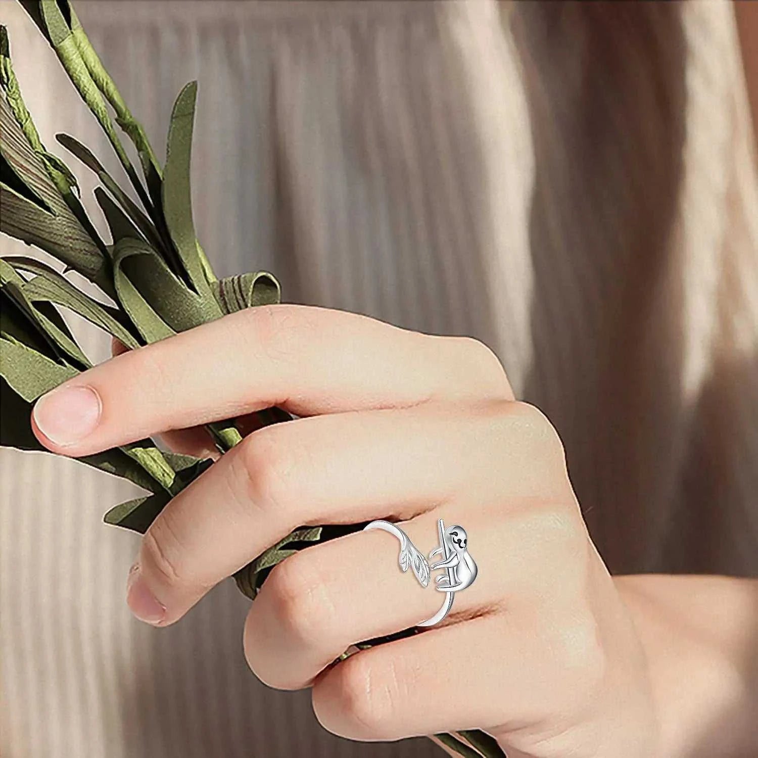 Harong New Fashion Lifelike Cute Sloth Ring Size Adjustable Animal Rings for Girl Women Men Party Jewelry Accessories Gift The jack market .AU The jack market .AU Jewellery & Chains $ 51 200000369:3434;200000783:29#1pcs