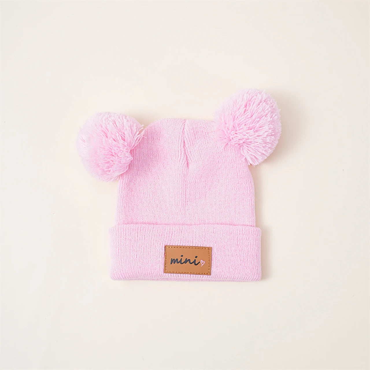 Cute Double Pompom Baby Hat Winter Warm Knitted Hat For Boys Girls Solid Color Soft Infant Toddler Cap Beanies