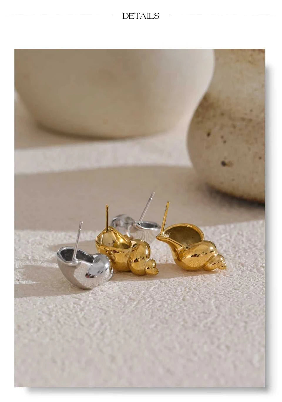 Yhpup Ocean Element Stainless Steel Metal Texture Conch Stud Earrings for Women Popular Summer Holiday Jewelry Bijoux Femme The jack market .AU The jack market .AU Jewellery & Chains $ 53 200001034:361181#YH5129A Platinum