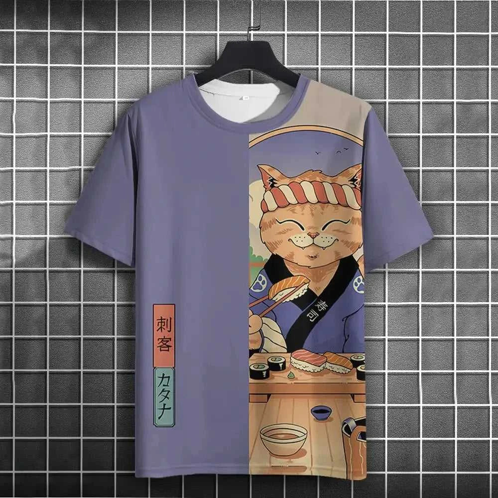 2024 T Shirt Men Japanese Samurai Cat 3d Printed T Shirts For Casual Fashion Funny Shirt Top Tee Men Clothing The jack market .AU The jack market .AU Men Fashion $ 26 14:193#P2TGL23FD;5:4183