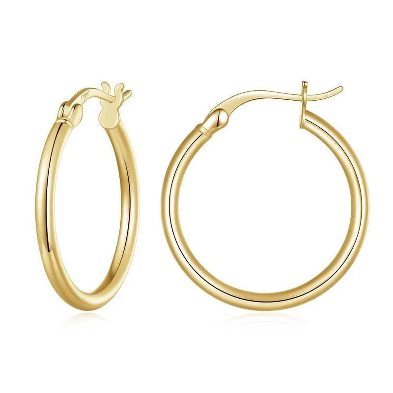 BAMOER 925 Sterling Silver Bold Classic Hypoallergenic Hoop Earrings, 14K White Gold Plated Glossy Tube Earrings for Women Gift The jack market .AU The jack market .AU Jewellery & Chains $ 65 200000226:365458#Gold - 21mm;200007763:201336100