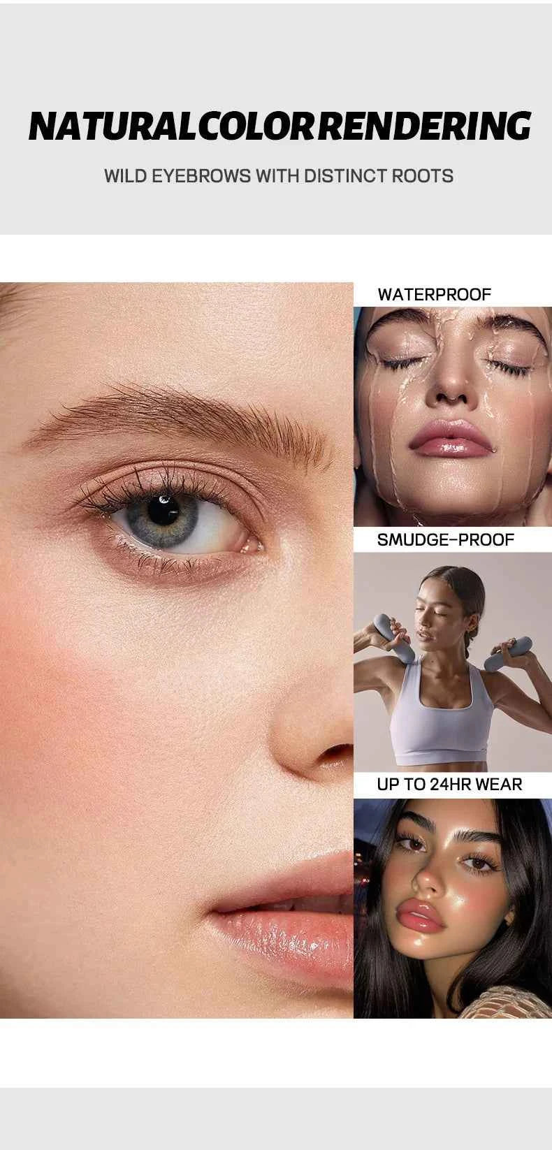 High Quality 24 Hour Four Forks Natural Water Resistant Liquid Eyebrow Pen Makeup Non-Blotting 4-Split Eyebrow Pencil Cosmetics
