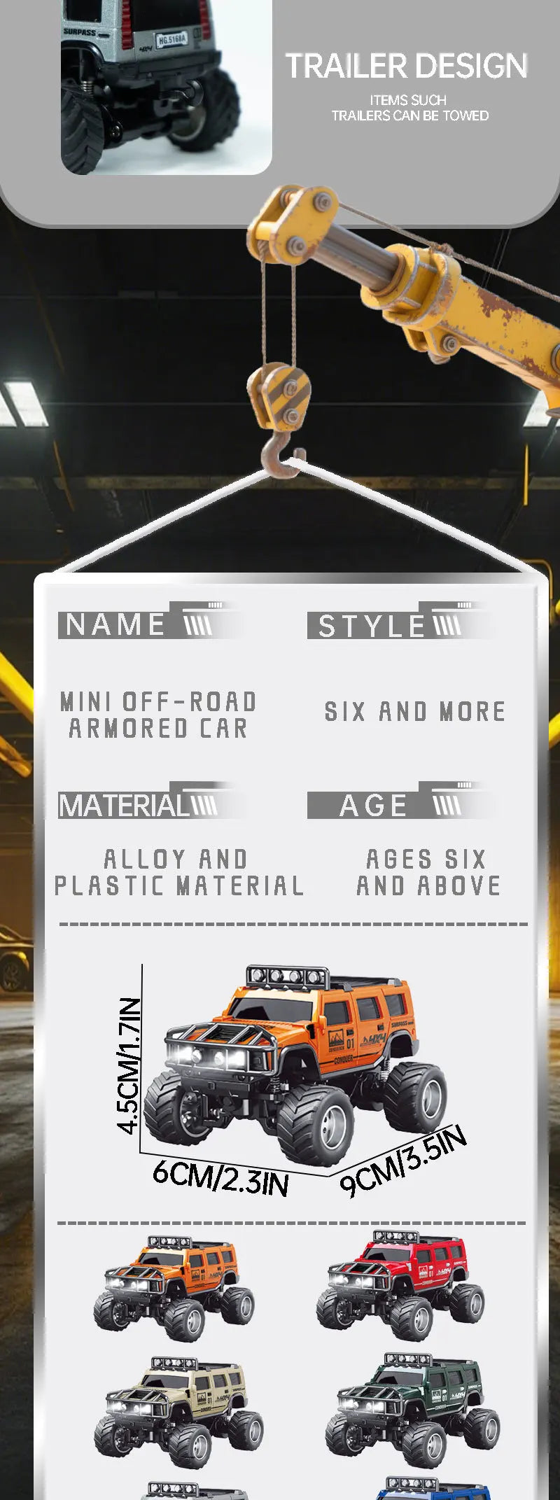 1/64 RC Car Mini HG4-221 Off-Road Vehicle Simulation Hummer 2.4G Remote Control Climbing Car with APP Lights Control Gifts Toys