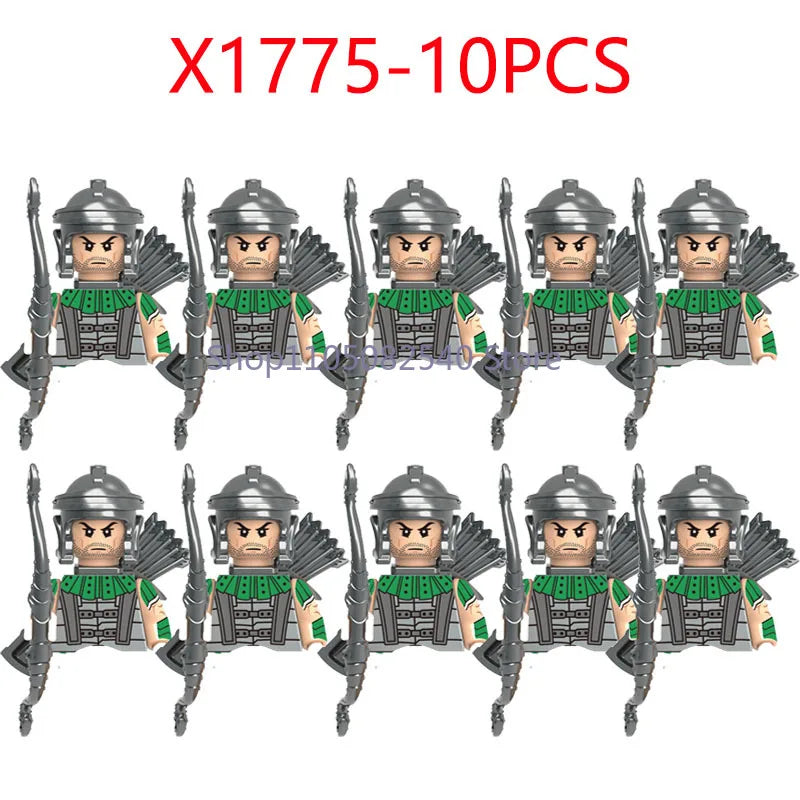 MOC Military Soldier Movie Character Building Blocks Accessories Medieval Castle Knight Helmet Shield Mini Brick Gift Toy E008
