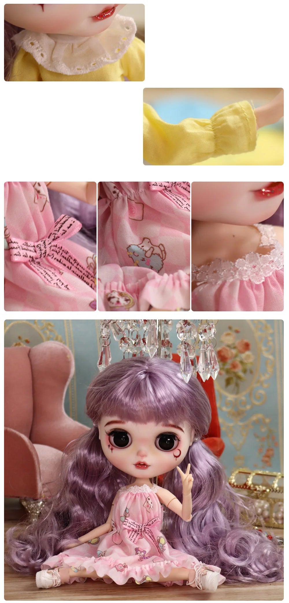 Outfits For ICY DBS Blyth Doll Simple Dress Cassual Style Special Price Suit 1/6 Jecci Five Azone S Anime Girl Ob24 Toys