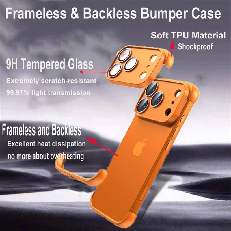 Camera Lens Protector Frameless Corner Case for IPhone 17 Air 14 13 12 15 16 Pro Max Plus IPones Pad Soft Silicone Bumper Cover