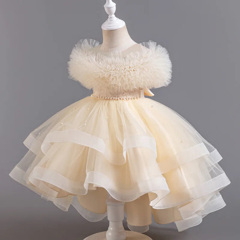 GlamourKids Elegant Lace Mesh Sleeveless Evening Gown for Girls 3-12 - Perfect for Summer Parties