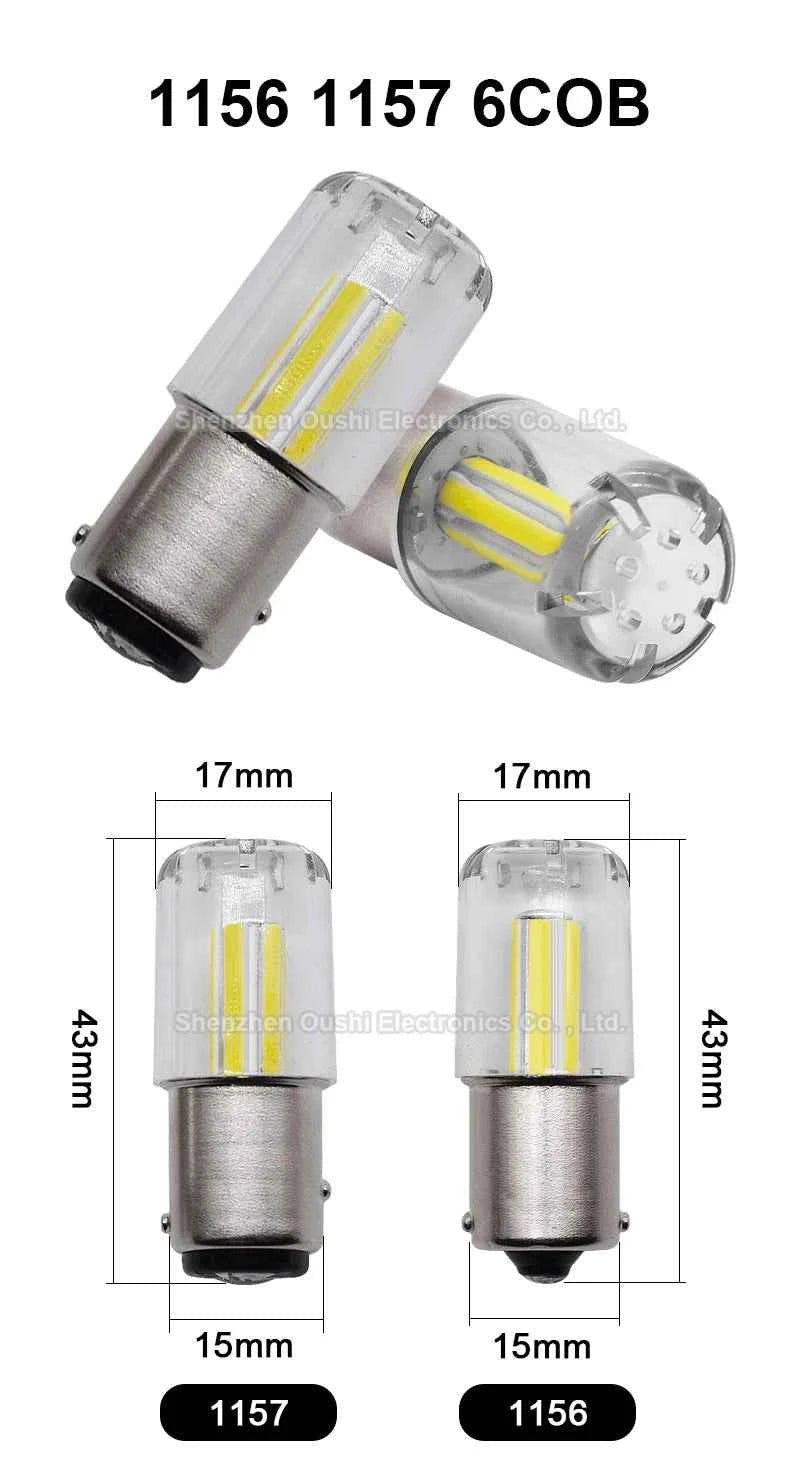 1X P21W BA15S LED 1156 BAY15D 1157 P21/5W LED Bulb COB Car LED Turn Signal Light Brake Reverse Lamp DRL 12V 24V Red White Yellow