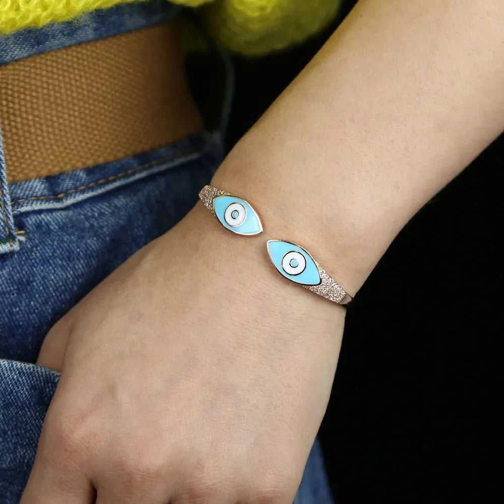 Turkish Evil Eye Pink Green Blue Enamel Cuff Bracelet for Women Paved White Cz Rose Gold Plated Color Bangles Fashion Jewelry The jack market .AU The jack market .AU Jewellery & Chains $ 57 166:202711811;200001034:361180#Pink