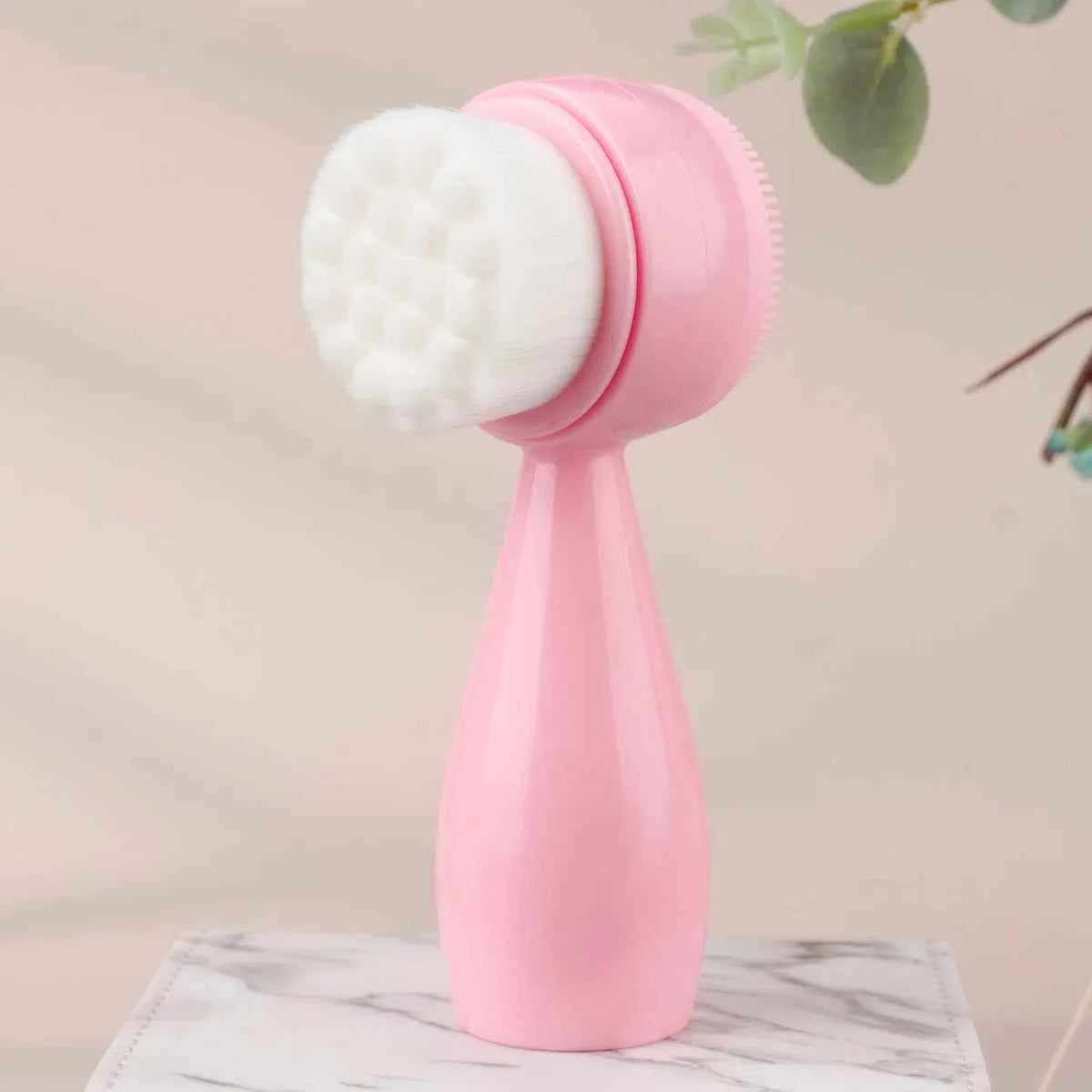 1 Polka Dot Soft Bristle Facial Cleansing Brush Deep Cleaning Silicone Soft Bristle Manual