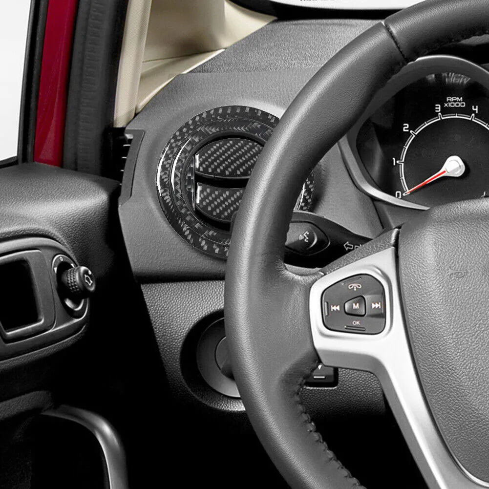 12pcs car Side Air Vent Cover Trim For Ford for Fiesta 2011-2015 Carbon Fiber Interior Side Air Vent Cover Trim car Accessories