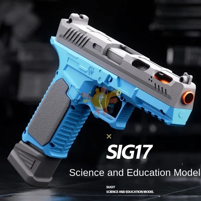 G17 Pistol Shell Throwing Continuous Firing Blowback Soft Bullet Gun Empty Hanging Birthday Gift