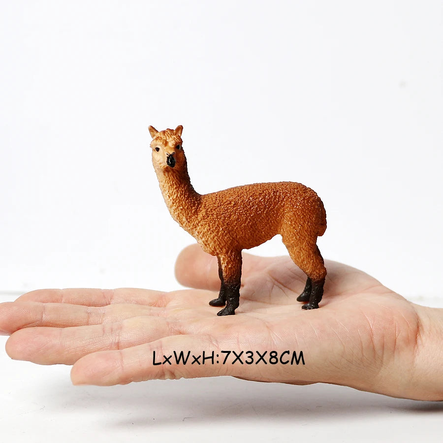 Realistic Farm World Alpaca Animal Model Figures Llama Toy Figurine Zoo Education Collection Home Decor Playset Kids Gifts