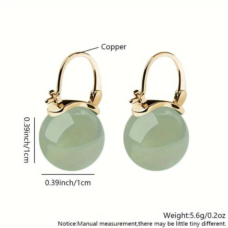 MHS.SUN Vintage Imitation Green Jade Bead Drop Earrings Gentle Elegant Ear Buckle Earring For Women Girl Party Jewelry Gift The jack market .AU The jack market .AU Jewellery & Chains $ 51 200001034:361180#002