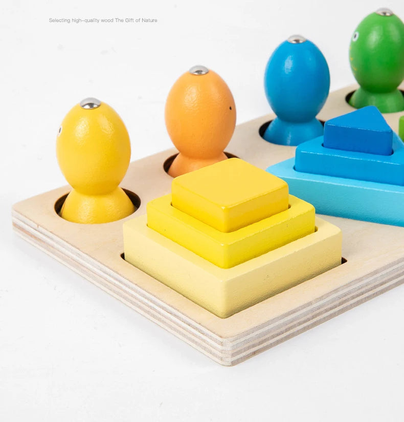 Montessori  Wooden Color Shape Cognitive Classification Matching Puzzle Children's Magnetic Fishing Learning Educational Toys
