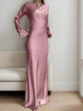 Women's Satin Maxi Dress – Corset Waist Tie, O-Neck & Flared Sleeves | Bohemian Evening Dress The jack market .AU The jack market .AU Woman Fashion Dress $ 70 14:1052;5:4182