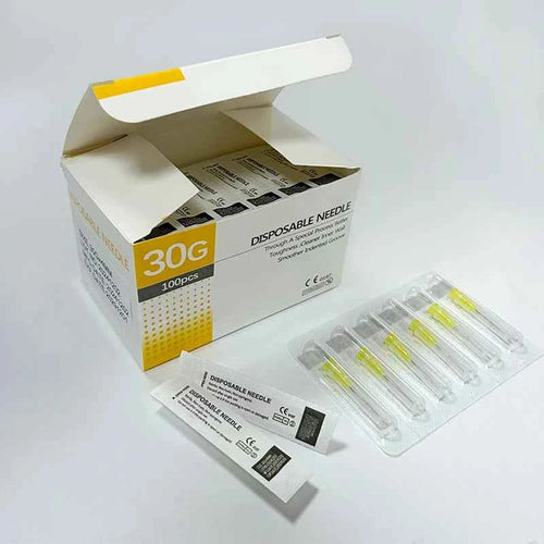 100pcs Disposable 30G Eyelid Tool Needles - Painless Precision for Perfect Results, Available in 4mm to 25mm Sizes