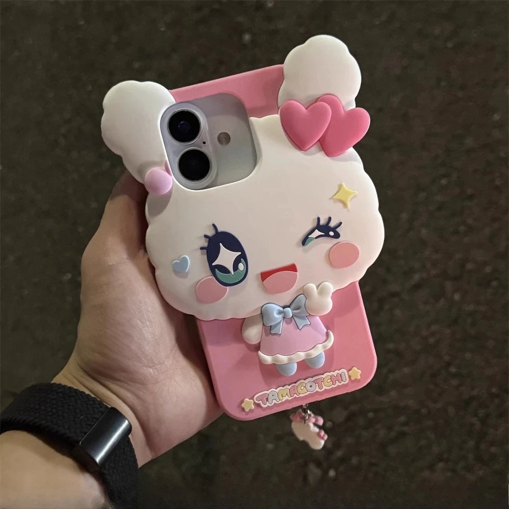 Cute 3d Tamagotchi Phone Case Suitable For Iphone 16 Promax Iphone 15 Cute Mametchi Lovelitchisilicone Phone Case