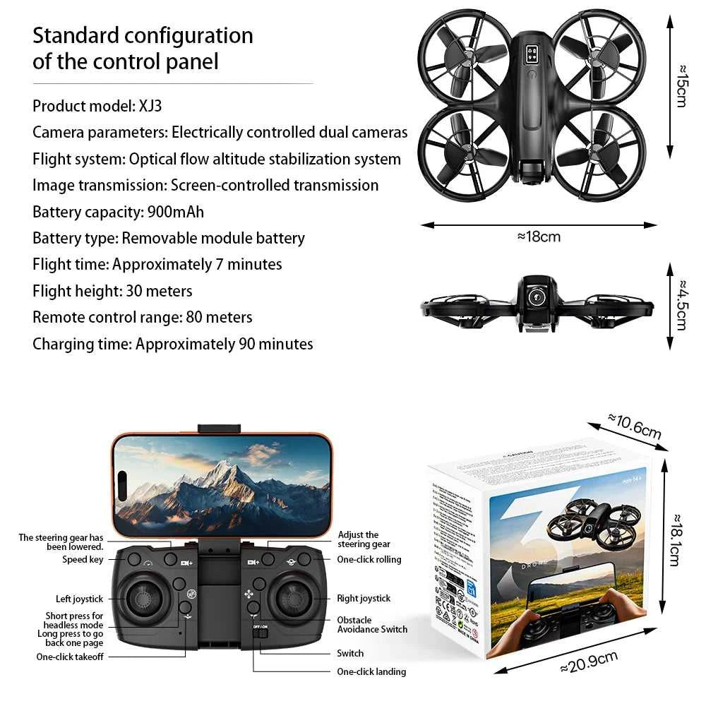 Dual camera high-definition drone, headless mode, 360 ° flip, easy to operate, suitable for outdoor travel The jack market .AU The jack market .AU Drones $ 114 14:193#XJ3-A-4.3-GY-1B