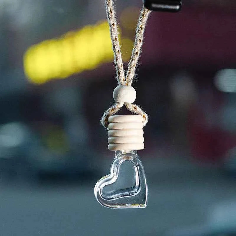 10pcs 10ml Empty Glass Essential Oil Diffuser Bottle with Lid for Car Air Freshener Vent Clip Portable Perfume Fragrance Bottle