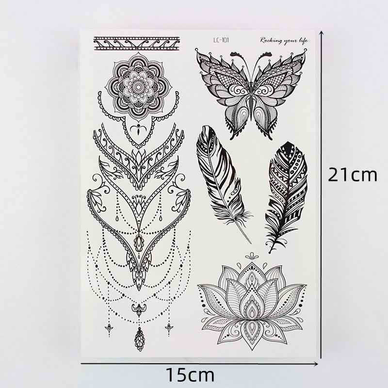 Henna Luxe Temporary Waterproof Tattoos - Sexy Body Art for 6 Months, Perfect for Festivals and Bold Self-Expression