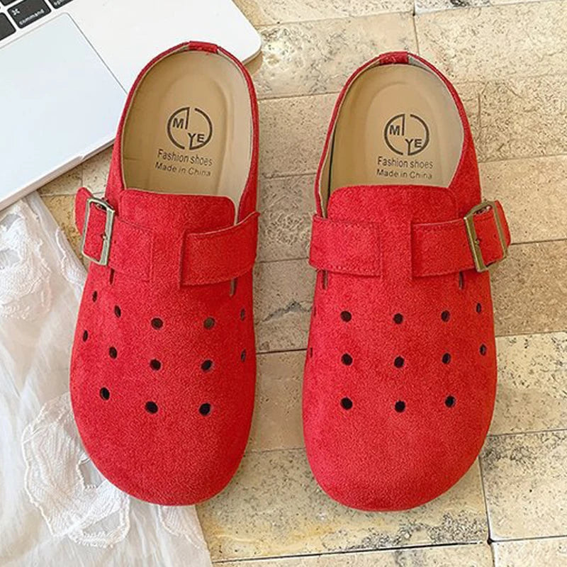 Shevalues 2025 Summer Women's Clogs Slippers With Adjustable Buckle Casual Outdoor Slides Soft Sole Comfortable Women's Sandals