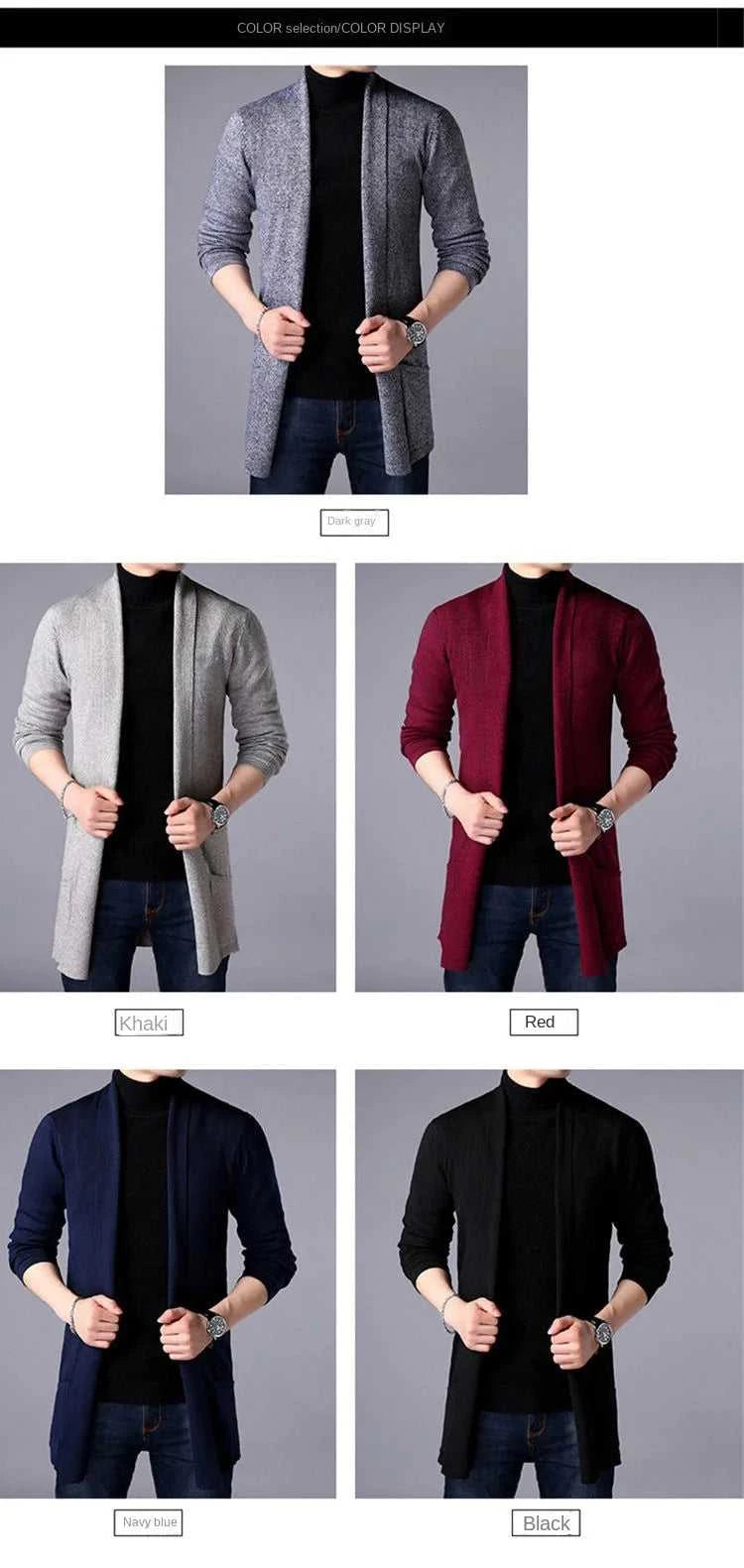 Men Cardigan Sweater Jacket 2024 Autumn New Men Slim Fit Long Knitted Cardigan Jacket Solid Color Casual Sweater Cardigan Jacket The jack market .AU The jack market .AU Men Fashion $ 49 14:200006151;5:4183#Asian M 47-55kg