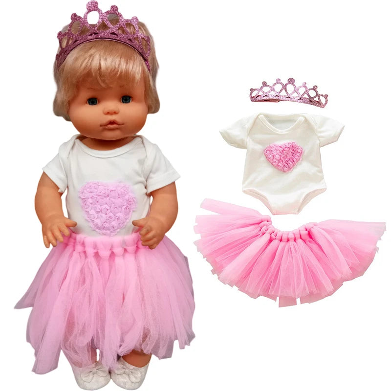 Nenuco 17-Inch Baby Doll Dress - Festive Christmas Tree Design with Red & Green Skirt for 40cm Dolls