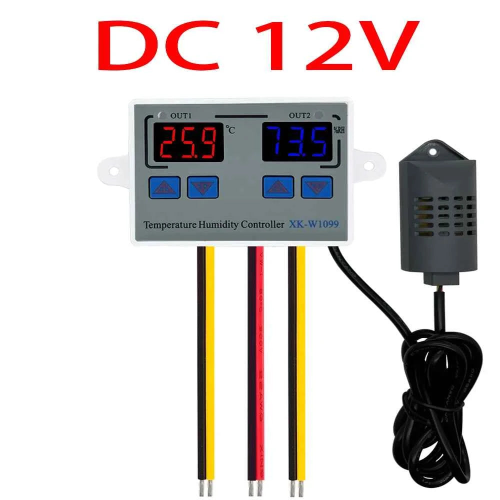 W1099 Digital Temperature & Humidity Controller for Egg Incubators - Dual Voltage 12V/24V & 110-220V