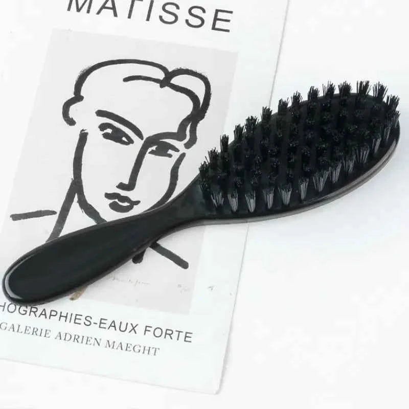 1PC Black Professional Fade Brush Barber Neck Sweeping Brush Comb Haircut Accessories Facial Cleaning Tools For Men Brushes Comb