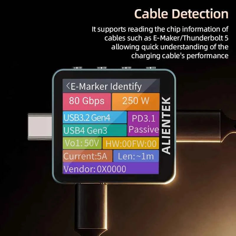 ALIENTEK USB Tester C2 Digital Voltmeter Charging Power Detector PD3.2 Battery Tester Fast Charge Detection Trigger