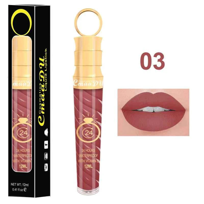 1 Pcs Matte Lip Gloss Waterproof Selection Spiral Glossy Lipstick Long-lasting Non-stick Cup Non-fading Exquisite Gift