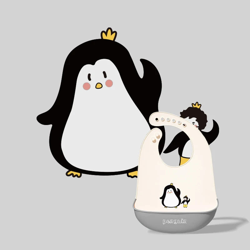 Silicone Baby Bib Waterproof Kids Boy Girl Feeding Stuff Adjustable Feeding Apron Food Grade Cartoon Burp Scarf Toddler Burp Bib