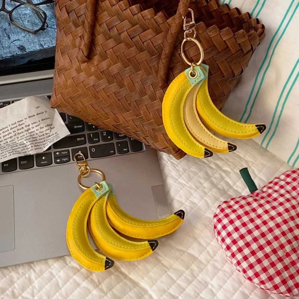 Cute Fashion Fruit Banana Keychain PU Banana Bag Accessories PU Leather Pendant Simulation Waterproof Fruit Key Ring Female The jack market .AU The jack market .AU $ 51 14:29#Yellow