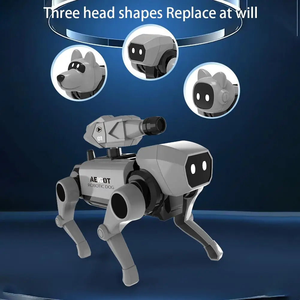 New remote-controlled mechanical dog toy children's remote-controlled assembly model toy children's toy gift