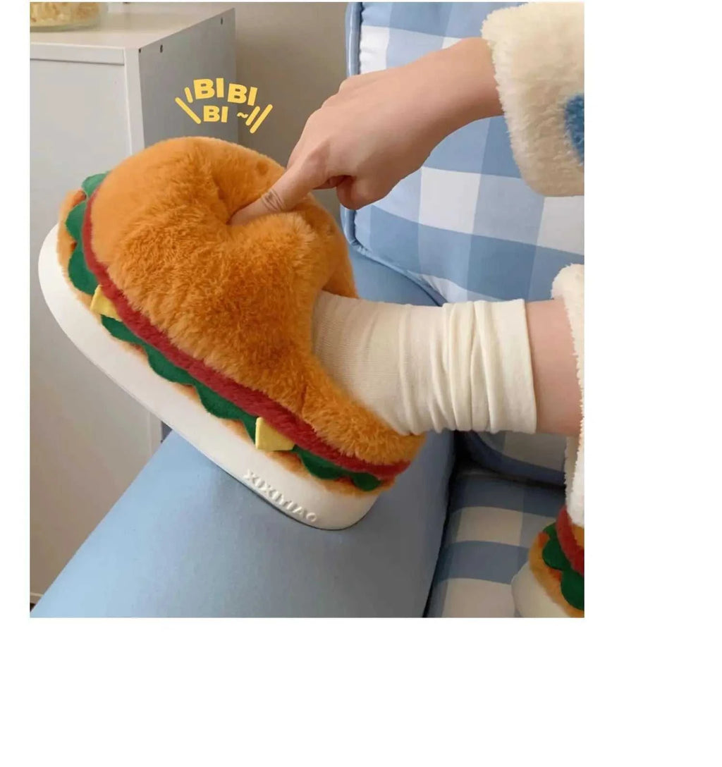 Funny Cute Hamburger Home Slippers Shoes For Men And Women Indoor Household Slippers Warm And Non Slip Winter Fun Couple Cotton The jack market .AU The jack market .AU Step Up Your Style: Trendy Shoes for Every Occasion! $ 75 14:366#Package Cute Burger;200000124:201446565